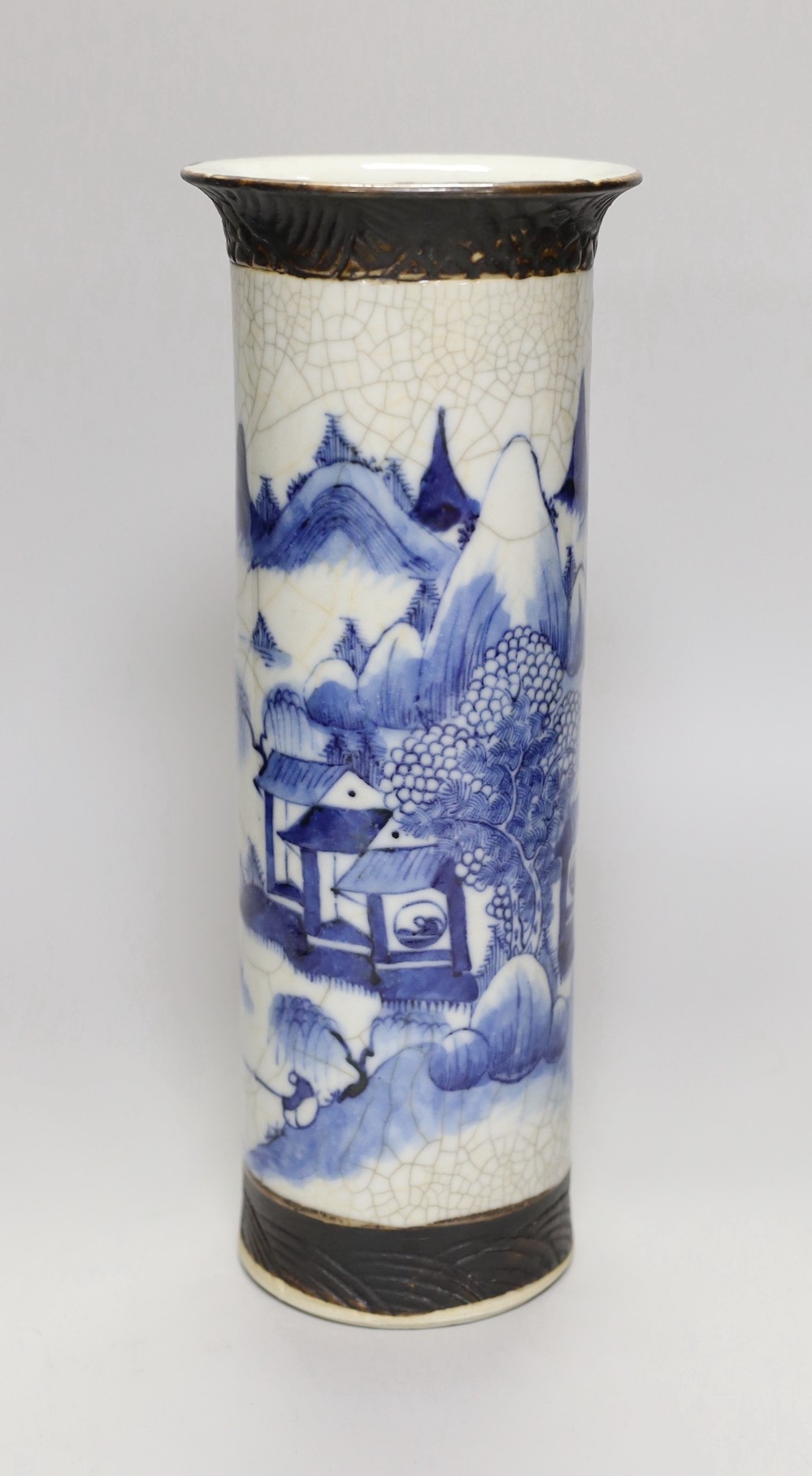 A Chinese crackle-glazed sleeve vase, c.1900. 31cm